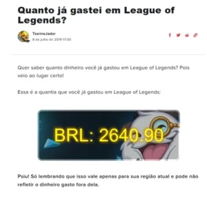 Conta League of Legends - Platina 2 LOL