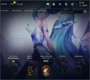 conta league of legends unranqued 527 skins LOL