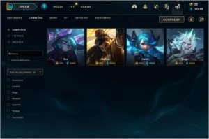 conta league of legends unranqued 527 skins LOL