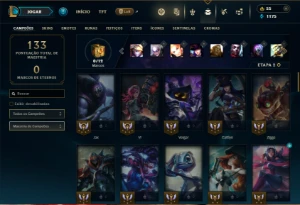 Unranked com 65 Champs e 20 Skins +4 Fragmentos - League of Legends LOL