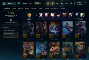 Unranked com 65 Champs e 20 Skins +4 Fragmentos - League of Legends LOL