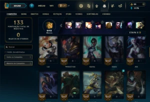 Unranked com 65 Champs e 20 Skins +4 Fragmentos - League of Legends LOL