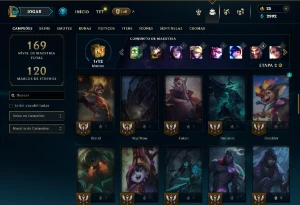 Mestre com 65 Champs e 28 Skins - League of Legends LOL