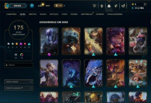 conta league of legends com 171 champs, 175 skins, prata 3 LOL