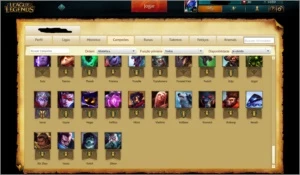 Unranked - Borda Gold 2 - 104 champeoes - 83 skins - League of Legends LOL