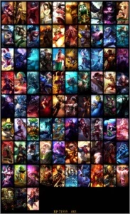 Unranked - Borda Gold 2 - 104 champeoes - 83 skins - League of Legends LOL