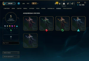 Unranked com 40 Champs e 6 Skins - League of Legends LOL