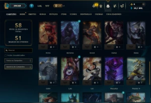 Unranked com 40 Champs e 6 Skins - League of Legends LOL