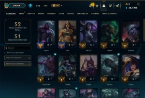 Unranked com 40 Champs e 6 Skins - League of Legends LOL