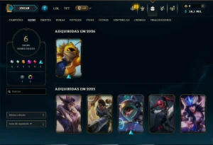 Unranked com 40 Champs e 6 Skins - League of Legends LOL