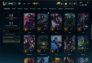 Unranked com 40 Champs e 6 Skins - League of Legends LOL