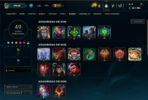 Unranked com 40 Champs e 6 Skins - League of Legends LOL