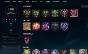 Conta c/ Ryze Triunfante, MMR GrãoMestre150 Skins All Champs - League of Legends LOL