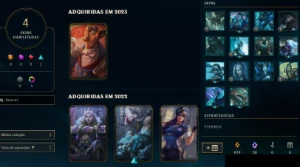 League of Legends Diamante 2 com skins e skin shards LOL