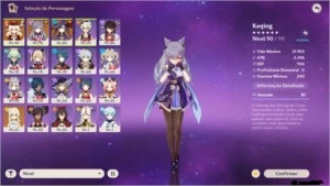 Conta Genshin ar54 Klee, Mona, Keqing c3 e Túmulo do Lobo - Genshin Impact