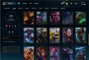Conta Platina 4 com 90 Champs e 39 Skins + 2 Fragmentos - League of Legends LOL