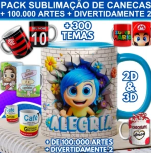 Pack Sublimação Para Canecas + De 100.000 + Divertidamente 2 - Others