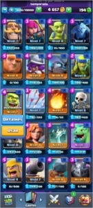 Conta Clash Royale + 2 emotes+ quase todas as cartas
