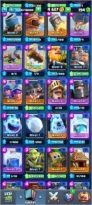 Conta Clash Royale + 2 emotes+ quase todas as cartas