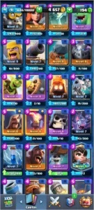 Conta Clash Royale + 2 emotes+ quase todas as cartas