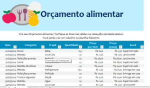 Planilha Orçamento Alimentar - Editável - Outros