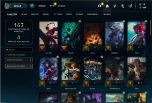 Conta prata 4 com 15 Skins e 56 Champs - League of Legends LOL