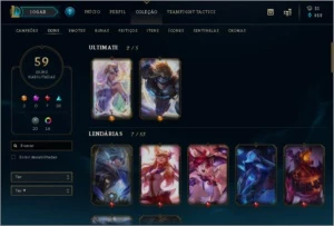 CONTA DE LOL G2, 2 ULTIMATE, 7 LENDARIAS, 18 CROMAS RAROS! - League of Legends