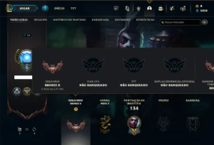 Bronze 2 com 55 Champs e 20 Skins - League of Legends LOL