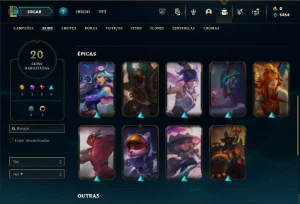 Bronze 2 com 55 Champs e 20 Skins - League of Legends LOL