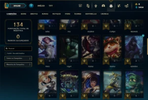 Bronze 2 com 55 Champs e 20 Skins - League of Legends LOL