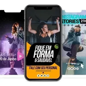 1.000 Stories Animados 100% editáveis - Vídeo Aulas + Bônus - Serviços Digitais