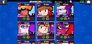 Conta Brawl stars, semifull possui todos brawlers e poderes