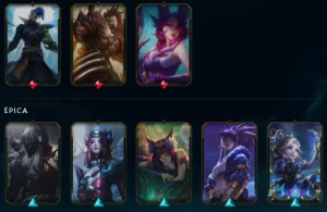 conta de lol com 100 skins sendo 5 prestigio - League of Legends