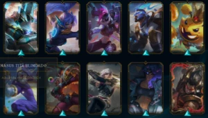 conta de lol com 100 skins sendo 5 prestigio - League of Legends