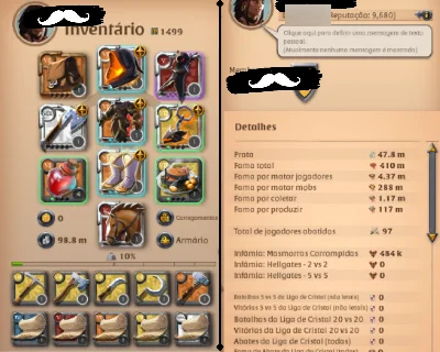 CONTA ENDGAME FULL ACESSO REFINO T8 + MACHADOS + COLETAS t7 - Albion Online