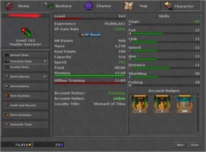 Sorcerer em relembra lvl 162 - retro pvp - Tibia
