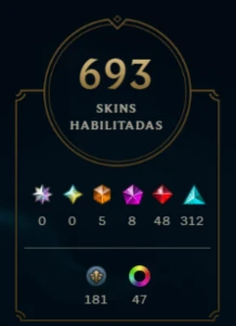 Conta com todos campeões com 693 skins - League of Legends LOL
