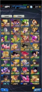 Conta de dragon ball legends level 184 vendo