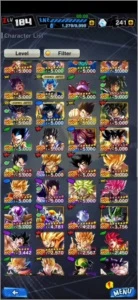 Conta de dragon ball legends level 184 vendo