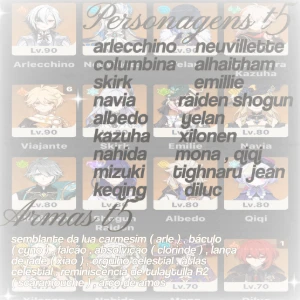 Conta Genshin ar57 mais de 10 T5 - Genshin Impact