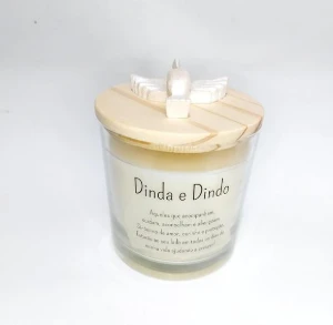 Vela Aromática Personalizada Dinda e Dindo 180g - Artesanato e Personalizados