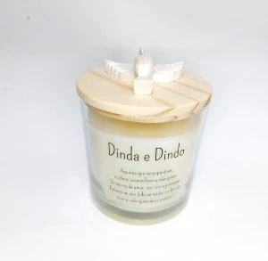 Vela Aromática Personalizada Dinda e Dindo 180g - Artesanato e Personalizados