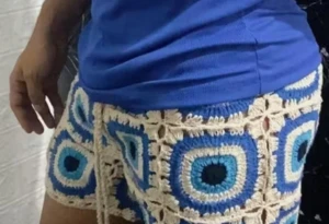 Shorts masculino crochê olho grego - Artesanato e Personalizados