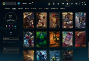 Conta Ferro 3 com 60 Champs e 31 Skins ( MAIS DE 200 JOGOS ) - League of Legends LOL