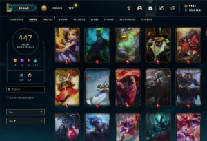 Esmeralda 4 com TODOS os champs e 447 Skins + 1444 RP - League of Legends LOL