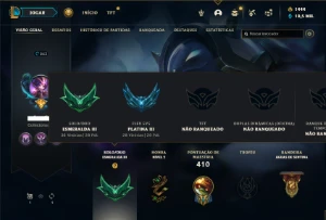 Esmeralda 4 com TODOS os champs e 447 Skins + 1444 RP - League of Legends LOL