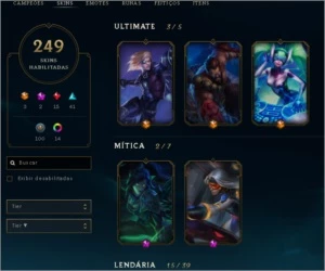 Conta de LoL plat II 246 skins( vayne ladra de almas full - League of Legends