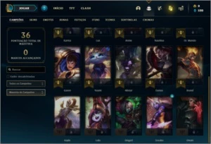 Conta ouro 4 com 1 skin e 20 champs, sem email confirmado - League of Legends LOL
