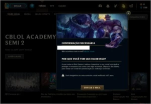 Conta ouro 4 com 1 skin e 20 champs, sem email confirmado - League of Legends LOL