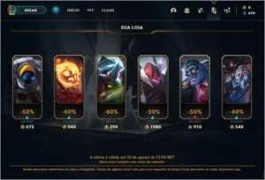 Conta ouro 4 com 1 skin e 20 champs, sem email confirmado - League of Legends LOL